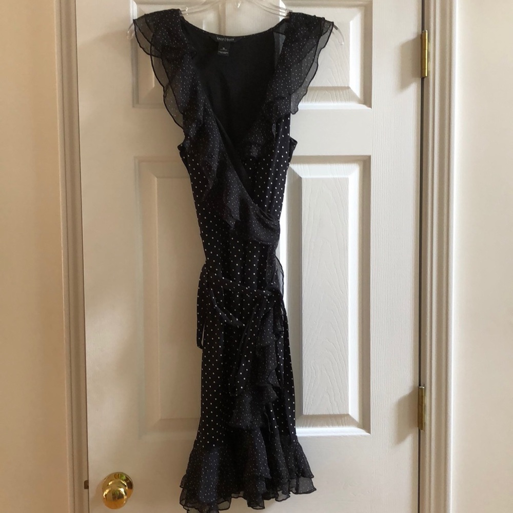 WHBM polka dotted wrap dress.